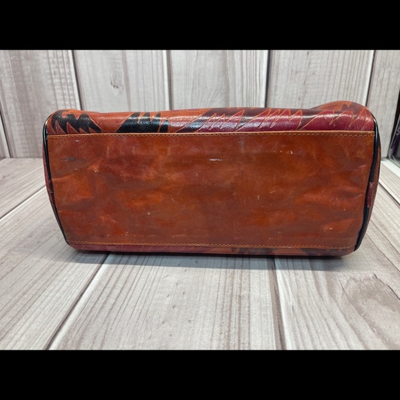 Emily Ann of Boca Raton Tooled Leather Handbag Purse Elephant Print - Picture 5 of 12